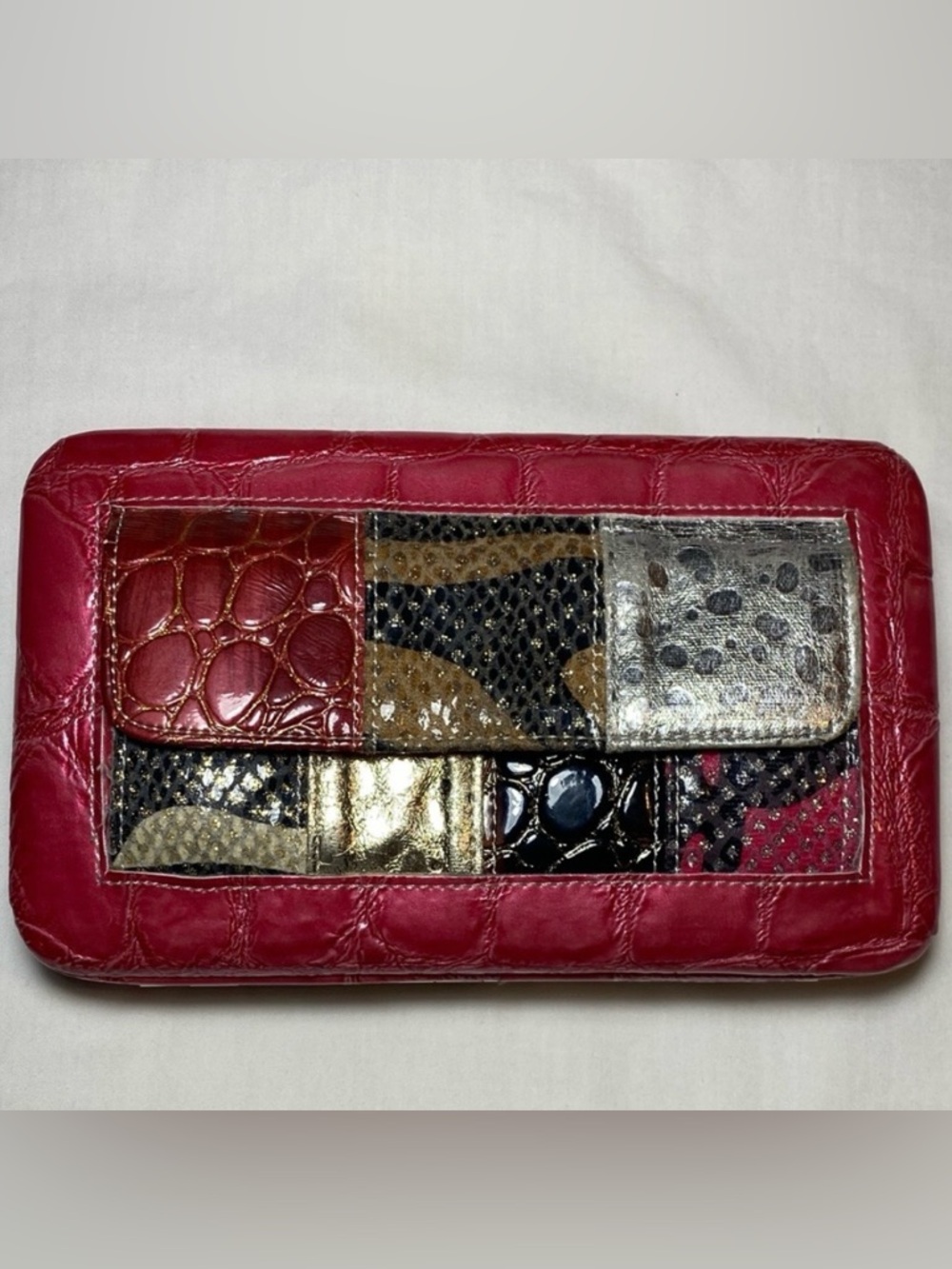 Patchwork Leather Clutch Wallet